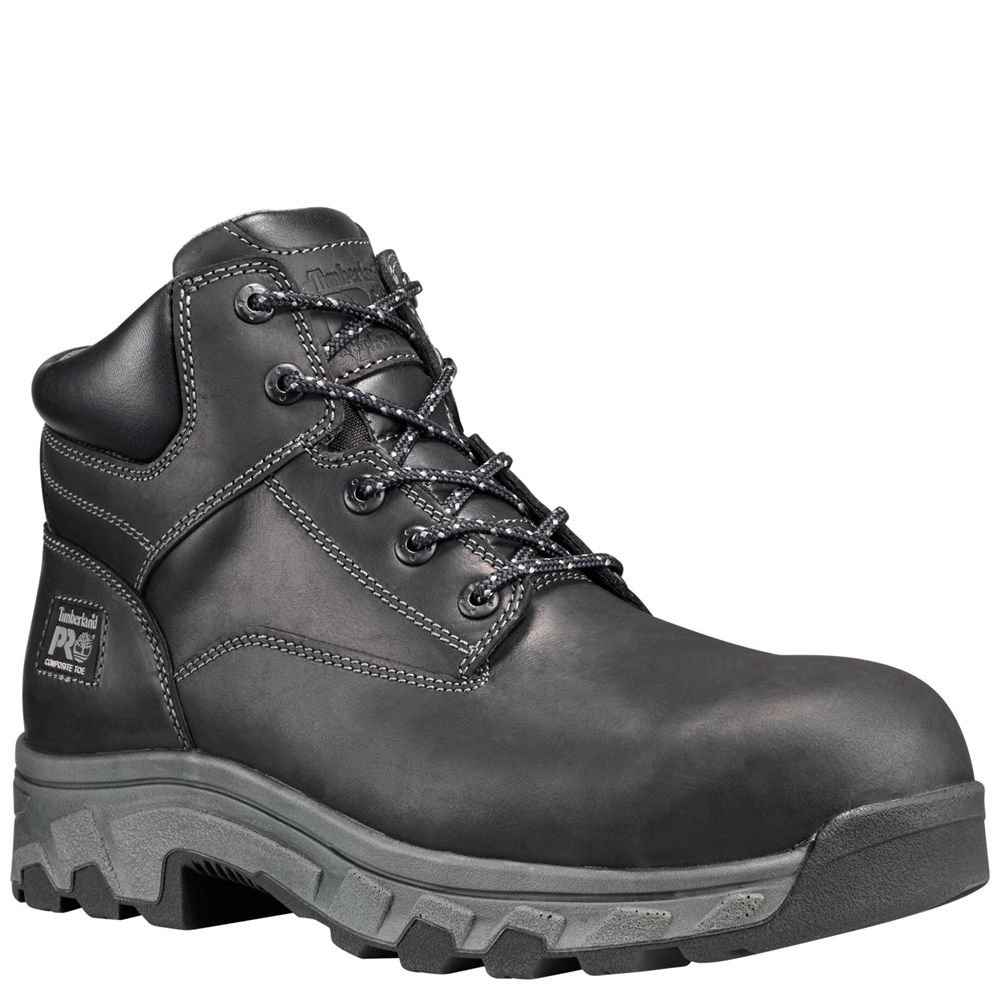 Timberland Μποτακια Εργασίας Ανδρικα Μαυρα - Pro® Workstead 6\" Sd+ Comp Toe - Greece 0495671-AX